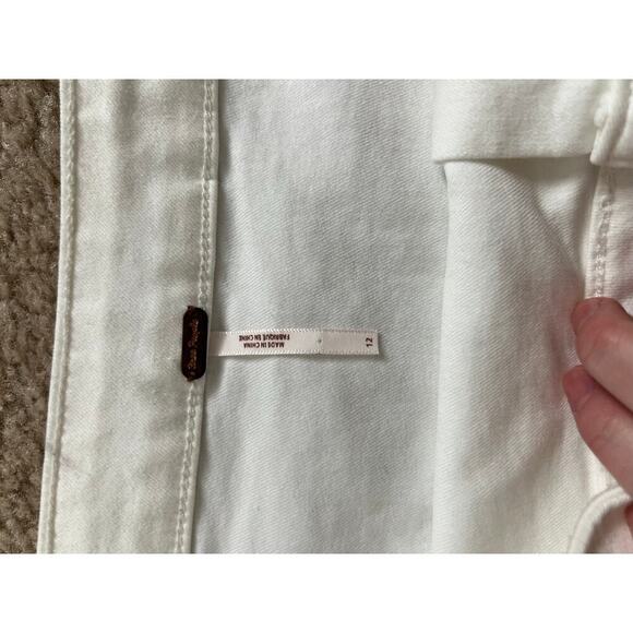 Free People White Little Daisies Button Mini Skirt Sz 12 - Picture 5 of 6